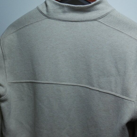Columbia Mens Cream Pullover 1/4 Zip M Cotton Blend Sweatshirt Mock Neck - Picture 12 of 16